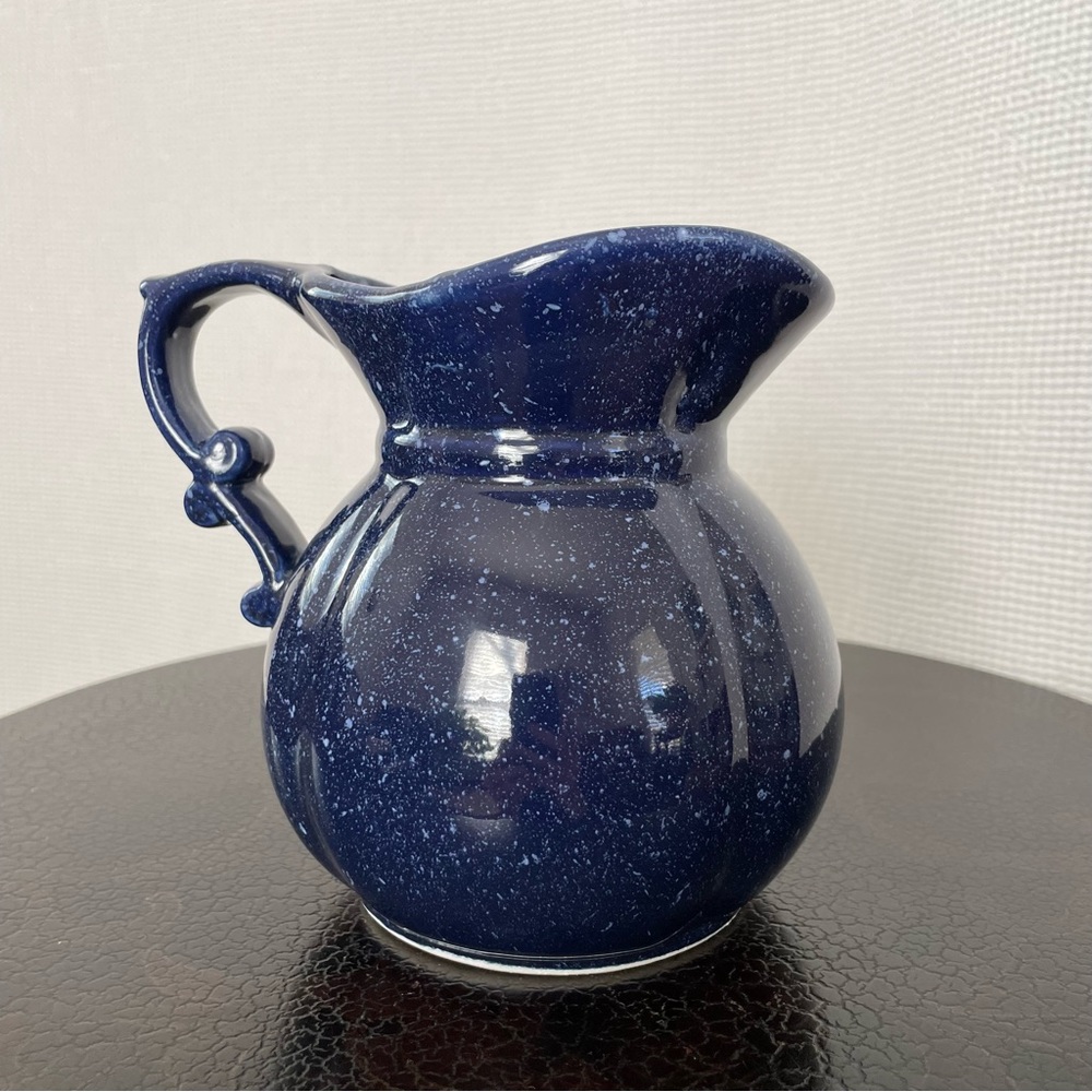 Blue Speckle Ware Pottery Pitcher